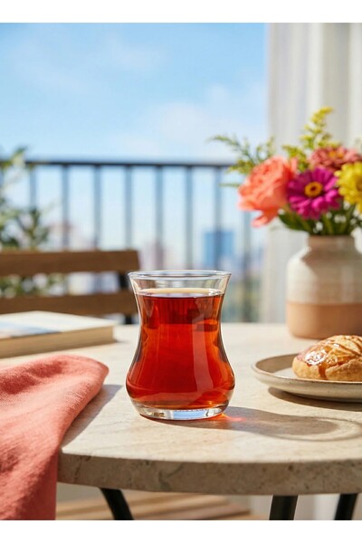 LAV Eda Tea Cups - 12 Chubby Tea Cups 170 Cc.