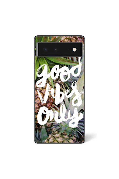 OEM Husa compatibila cu Google Pixel 6 Silicon Gel Tpu Model Good Vibes Only