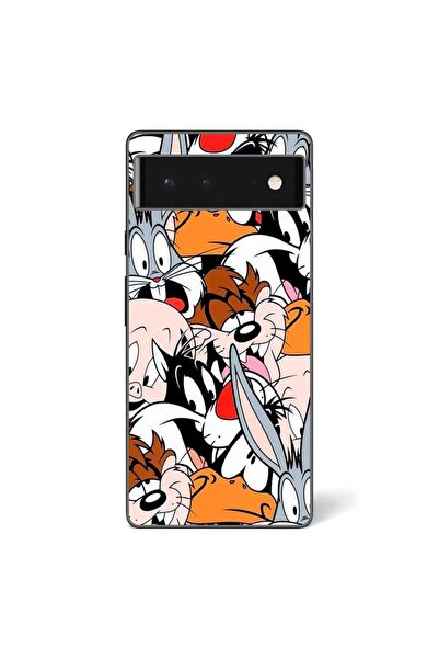 OEM Case compatible with Google Pixel 6 Silicone Gel Tpu Looney Tunes Pattern