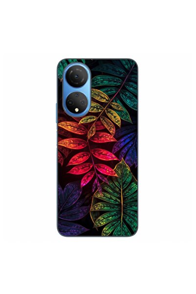 OEM Husa compatibila cu Honor X7 Silicon Gel Tpu Model Minmal Neon Leaves Pat...