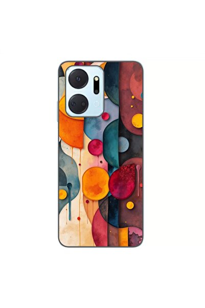 OEM Husa compatibila cu Honor X7a Silicon Gel Tpu Model Abstract Shapes and C...