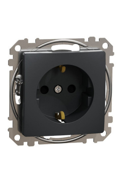 Schneider Electric Priza simpla cu impamantare gri antracit Sedna Design Schn...