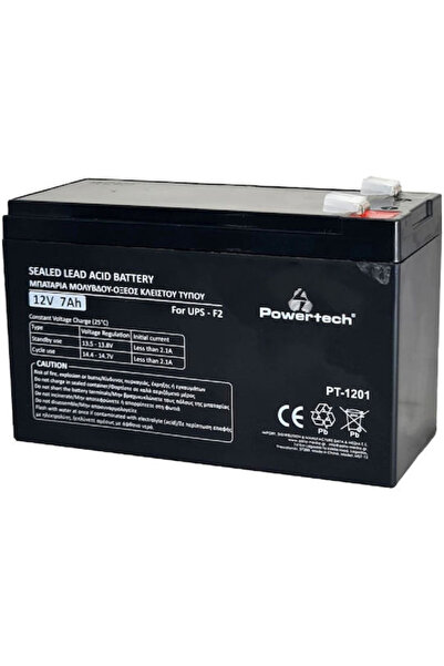 POWERTECH Μπαταρία UPS με χωρητικότητα 7Ah και τάση 12V PT-1201 1 τεμάχιο