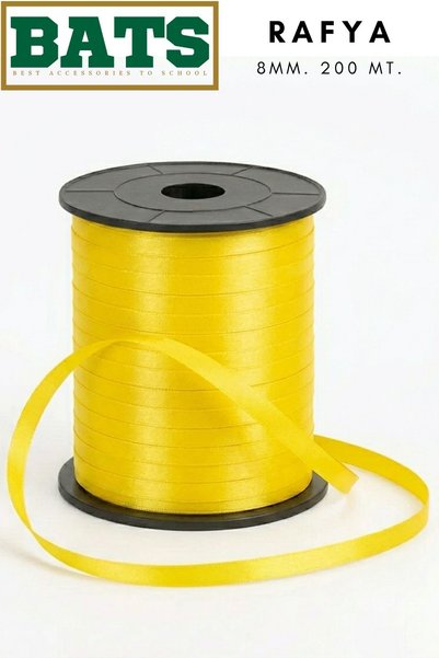 BATS RAFYA BALON İPİ SÜSLEME KURDELESİ 8 MM. X 200 MT. SARI