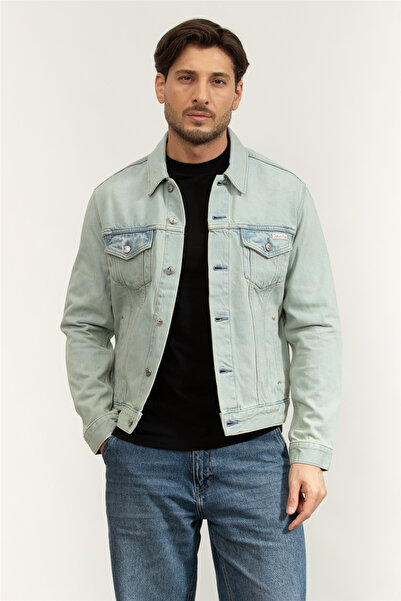 Calvin Klein Seaglass Classic Trucker Erkek Kot Mont Mavi