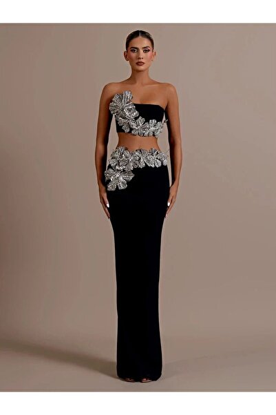 Divanni Atelier Kynlee | Zarif Süslemeli Set Üst Ve Maksi Etek