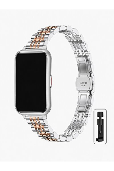 Alstrap Huawei Watch Fit 2 Uyumlu Paslanmaz Çelik Ince Kesim Tasarım Kordon
