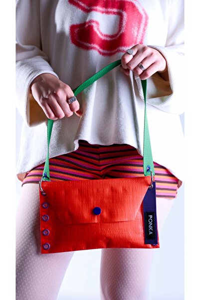 PONKA DESIGN Çıtçıtlı Zarf Çanta