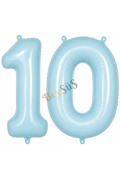 BeySüS 10 Number Foil Balloons Blue Color (76 cm)