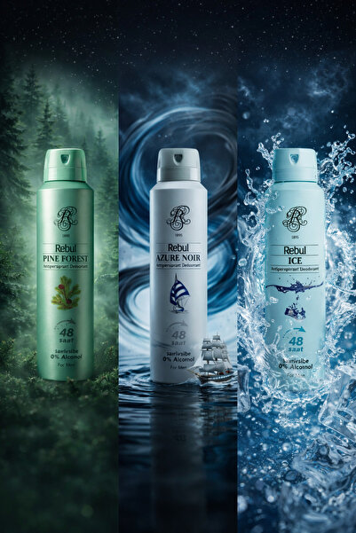 Rebul DEO BAY PINE FORSET + AZURE NOIR + ICE 150 ML DEO 3 LÜ