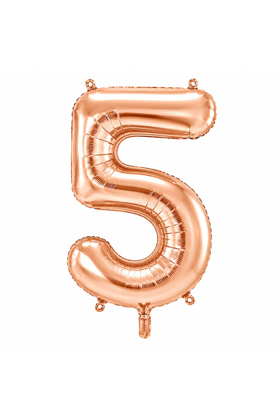 BeySüS 5 Pieces of Foil Balloons in Rose Gold Color (100 cm)