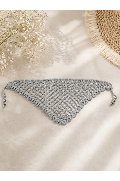 örgü Handmade Light Gray Mesh Bandana