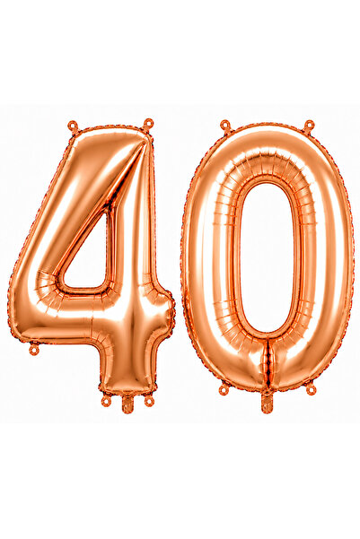 BeySüS 40 Foil Balloons in Rose Gold Color (100 cm)