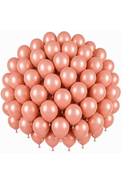 BeySüS Rose Gold Color Latex Pastel Balloons (30 cm) - 50 Pieces