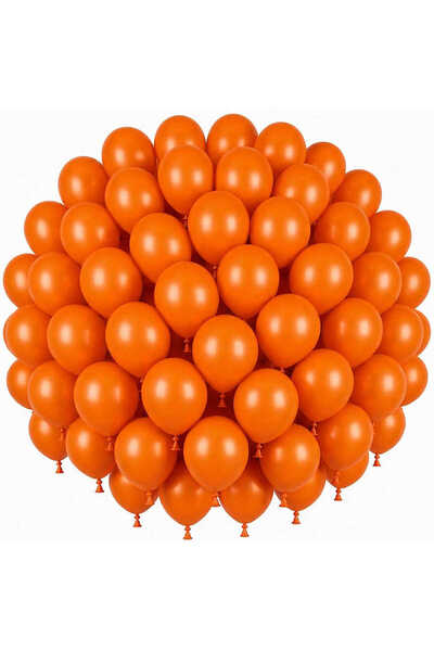 BeySüS Orange Color Latex Pastel Balloon (30 cm) - 50 Pieces