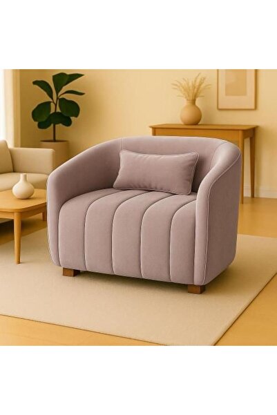 homejoyz كرسي بذراعين قماش مخمل وخشب سويدي – بنفسجي – فيولا – 112×86×77 سم