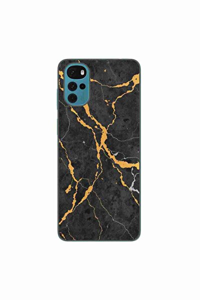 OEM Husa compatibila cu Motorola Moto G22 Silicon Gel Tpu Model Noir Gold Marble