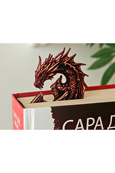 Anka Atolye Kızıl Wyvern Ejderha Kitap Ayracı – 3D Baskı Fantastik Ejderha Te...