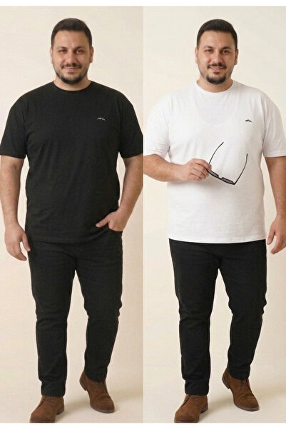 LOADER Large Size Cotton Soft Texture Breathable Fabric Relaxed Fit Crew Neck...