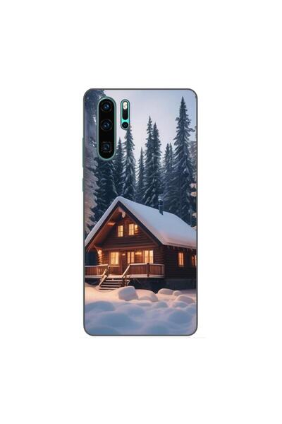 OEM Husa compatibila cu Huawei P30 Pro Silicon Gel Tpu Model Peisaj Iarna Cabana