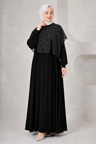 fera butik Women's Sequin Detailed Cape Hijab Set