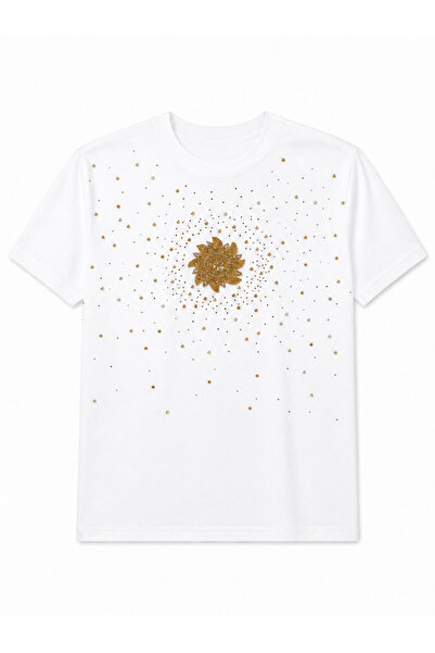HAZELANNA Taşlı Beyaz Tshirt