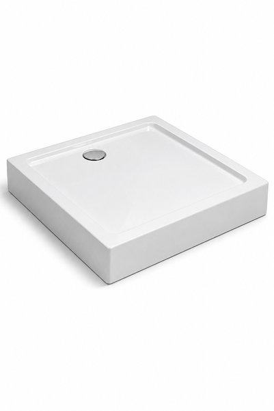 SELİKA Kare Monoblok H:12 Cm Panelsiz Duş Teknesi 120 x 120 cm Beyaz