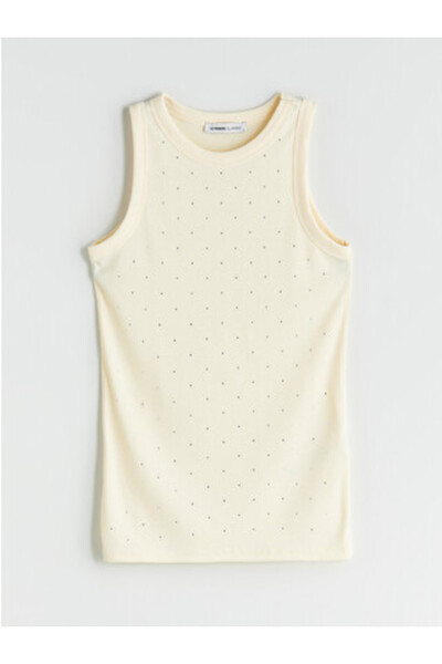 LC Waikiki New Season Yellow Crew Neck Stoned Women's Athlete Top