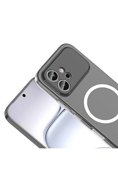 UnDePlus Honor 600 5G Kılıf M-Safe Şarj Özellikli Ultra İnce Sert PC Uyumlu Açık London Kapak