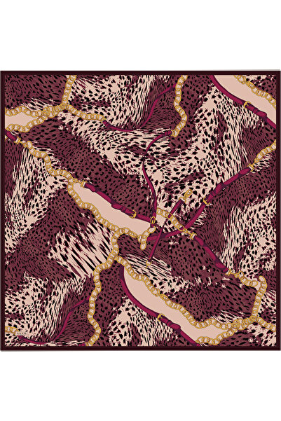 Aker Bordo 90X90 İpek Twill Eşarp