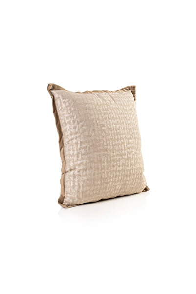 Midas Furniture وسادة مربعة من الجاكار 45×45 سم بلون بني فاتح