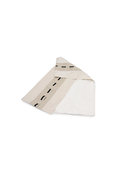 Midas Furniture LEATHER AND JACQUARD TABLE RUNNER 180X35XCM WHITE