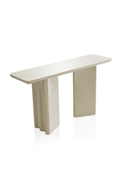 Midas Furniture طقم كونسول خشبي مع مرآة 140×45×80 سم رمادي اللون