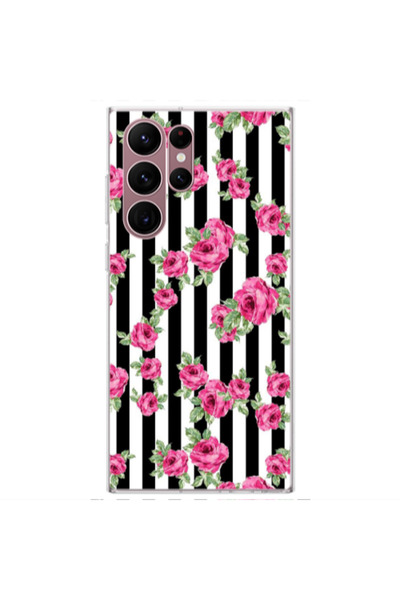 Other Samsung S22 Ultra Roses and black line Transparent Silicone TPU Θήκη