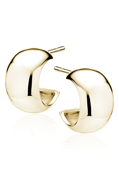 PrimaDonna Modern 925 Sterling Silver Semi-Circle Earrings with 14K Gold Plated