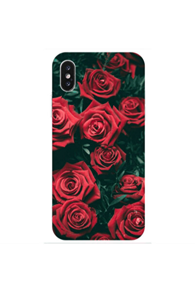 Other Apple iPhone Xs Max Red Roses Transparent Silicone TPU Θήκη