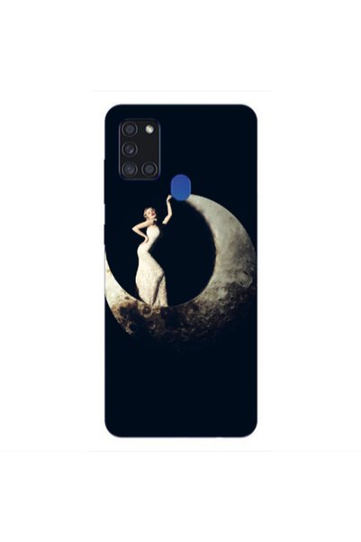 Other Samsung A21S Woman in moon Transparent Silicone TPU Θήκη