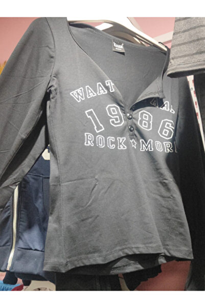 İsra Ayyıldız Moonstar Collection Rock More Street Düğmeli Uzun Kol Tam Boy Bluz