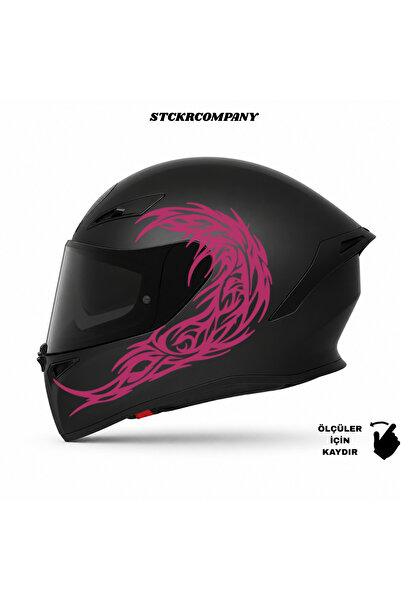 STCKRCO Tribal Wave Kask Sticker – Motor Kaskı İçin Premium Tribal Sticker - ...
