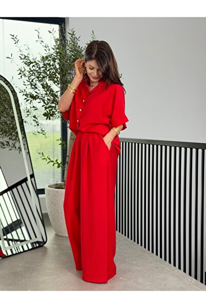 RAMONA BADESCU EXCLUSIVE Set Dama, Camasa Oversize si Pantaloni Palazzo Largi...