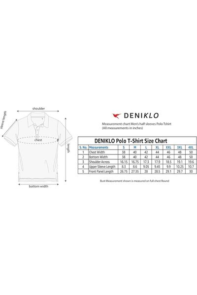 deniklo Men's Plain Regular Fit Polo Shirt by