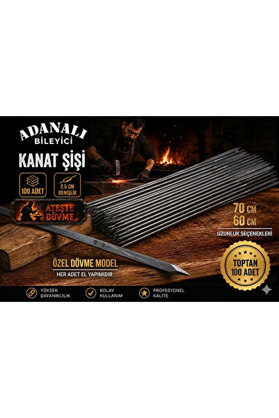 100 Adet Kanat Şişi Siyah Dövme Demir