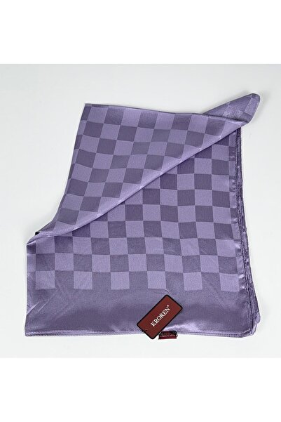 KROREN شال من قماش الكريب الجاكار بنمط مربعات - 70 × 190 - 7379-186