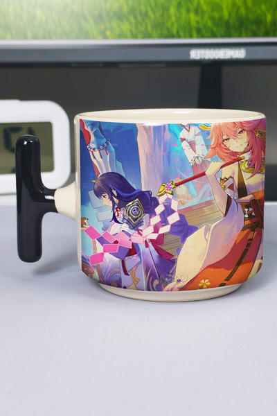 ZipZap Yae Miko Genshin Impact Printed Ceramic Luxury Mug (1 Piece) T-Shaped ...