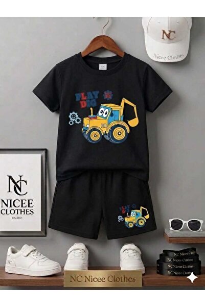 NC Nicee Clothes Tricou și pantaloni scurți de vară pentru copii, unisex (imp...