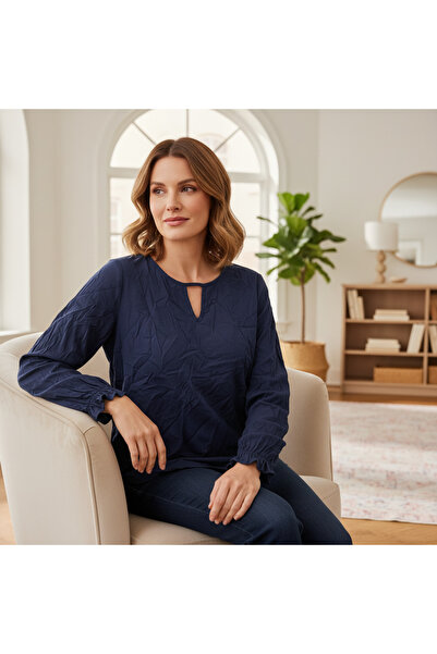 esmara Women's Navy Blue Long Sleeve Blouse