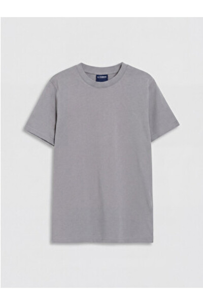 LC Waikiki New Season Gray Crew Neck Short Sleeve Boys' T-Shirt