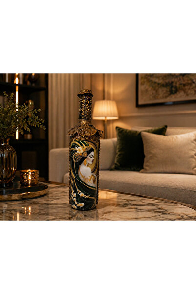 ZESİBA Handmade Decorative Bottle Vase with Flower and Woman Figures – Luxury...