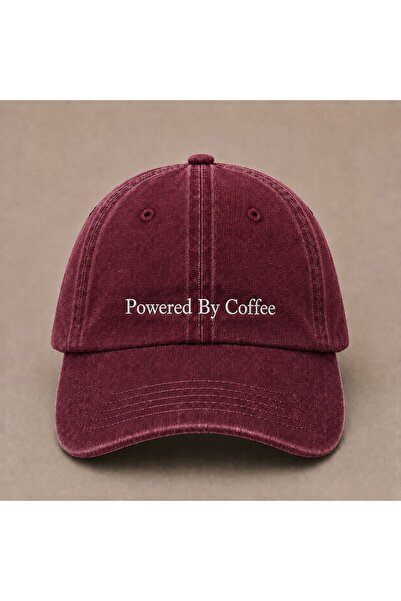 WeavedCo Powered by Coffee Embroidered Vintage Washed Cap Hat
