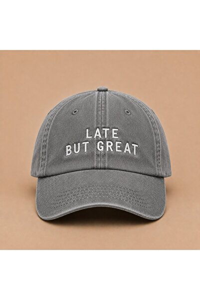 WeavedCo Late but Great Embroidered Vintage Washed Cap Hat